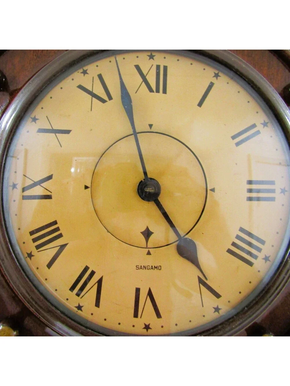 Rare Art Deco 1930s Sangamo Walnut Wall Clock